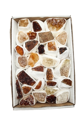 Citrine (burned) small flat hand-cut stones
