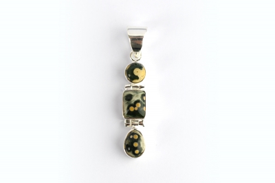 Ocean jasper trio silver pendant (price per gram)