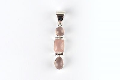 Rosenquarz Trio Silber Anh�nger (Preis pro Gramm)