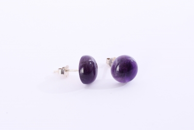 Amethyst Ohrstecker rund ca. 10 mm