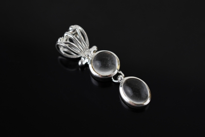 Bergkristall Duo Silber Anh�nger (Preis pro Gramm)