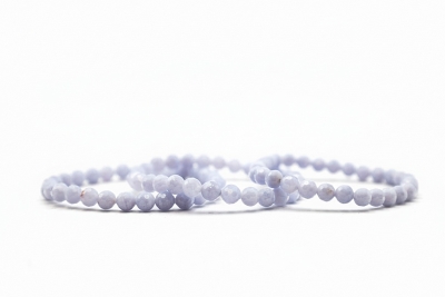 Chalcedon Blue Lace Kugel Armband facettiert 6 mm