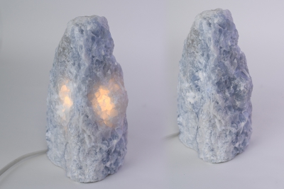 Calcit Lampe blau