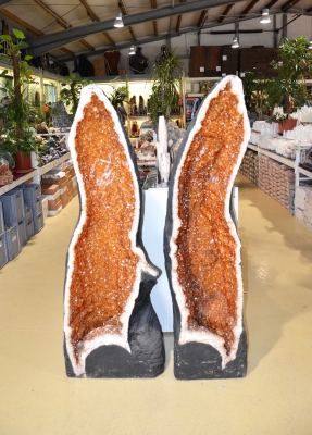 Citrin (gebrannt) Drusen Paar