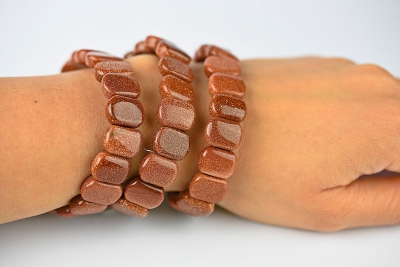 Goldfluss Plattchenarmband