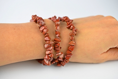 Jaspis rot Splitterarmband 5-er Set