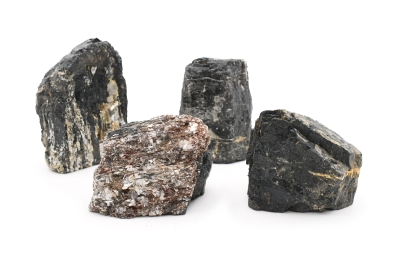 Black tourmaline raw cut base