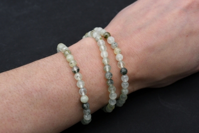 Prehnite bead bracelet faceted 6 mm