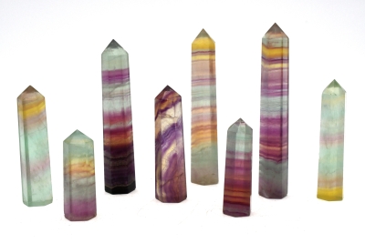 Fluorite points multi coloured
