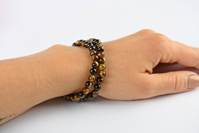 Tigerauge Kugel Armband 6 mm