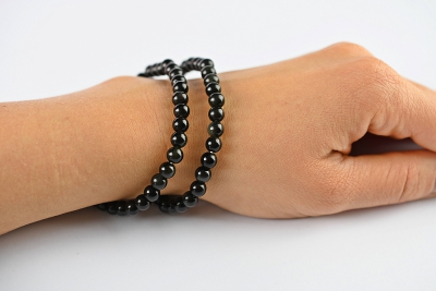 Obsidian bead bracelet 6 mm
