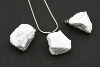 Magnesite raw stone pendant