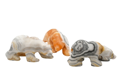 Aragonit mit Calcit B�r Gravur