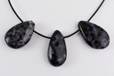 Gabbro drop shape drilled 5 pcs set