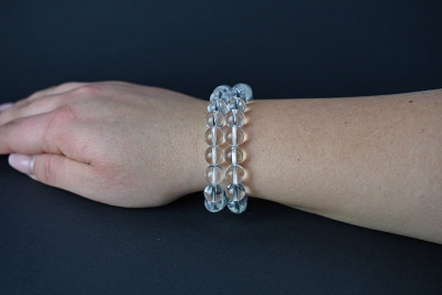 Bergkristall Kugel Armband 10 mm