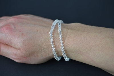 Bergkristall Kugel Armband facettiert 4 mm