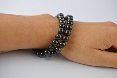 Schungit Kugel Armband 8 mm