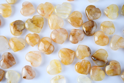 Clear quartz yellow (golden healer) heart