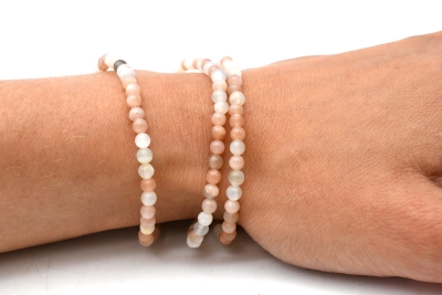 Mondstein multi Kugelarmband 4 mm