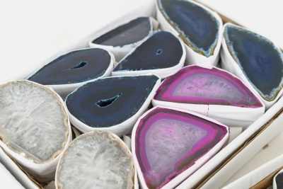 Achat Geoden Paare bunt Flat klein