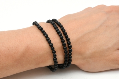 Sch�rl (Turmalin schwarz) Armband facettiert 4mm