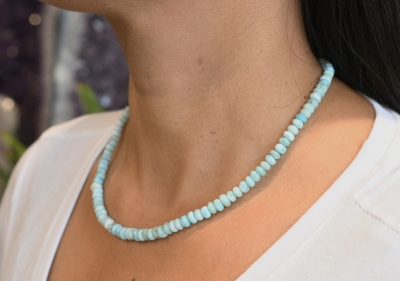 Larimar Button Kette