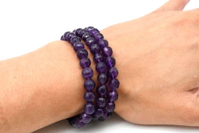 Amethyst Kugelarmb�nder facettiert 8 mm