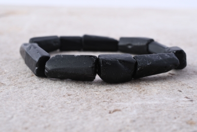 Black Tourmaline Raw Crystal Bracelet Small