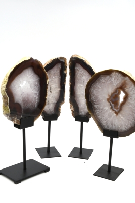 Agate Slabs on Metal Stand