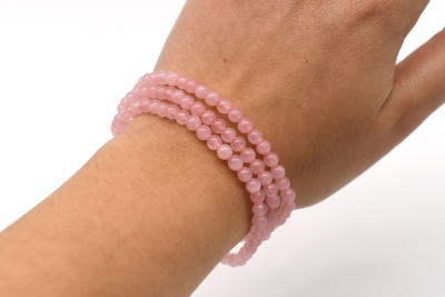 Rosenquarz Kugelarmband 4 mm