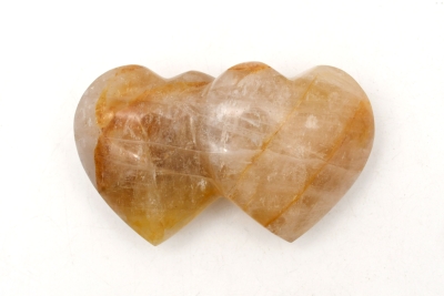 Bergkristall gelb (Golden Healer) Doppel-Herz 210 - 240 mm