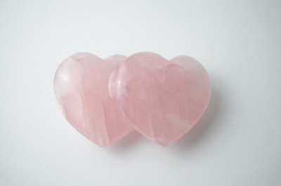 Rose Quartz Double-Heart Shape approx. 100 mm
