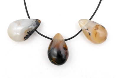 Achat natur Drop Shape gebohrt 5-er Set