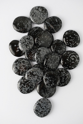 Schneeflocken Obsidian Scheibensteine