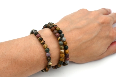 Ocean Jasper bead bracelet 6 mm