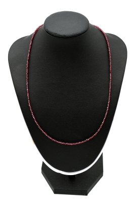 Garnet necklace faceted 2 mm