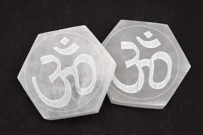 Selenit Untersetzer sechseckig 