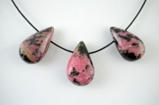 Rhodonit Drop Shape gebohrt 5-er Set