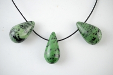Zoisite drop shape Drilled 5 pcs set