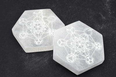 Selenite Coaster Hexagonal 