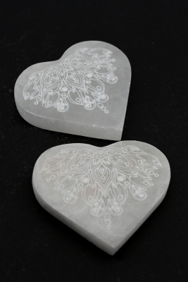 Selenite Coasters Heart small 
