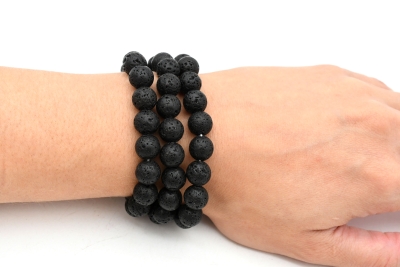 Lava Kugel Armband 10 mm