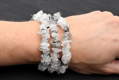 Turmalinquarz Trommelstein mini Armband
