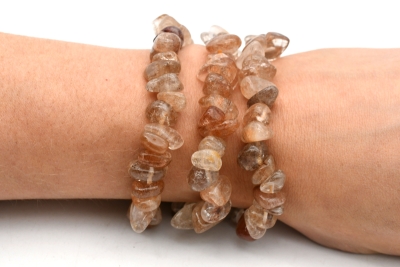 Rutilquarz Trommelstein kupfer farbend mini Armband