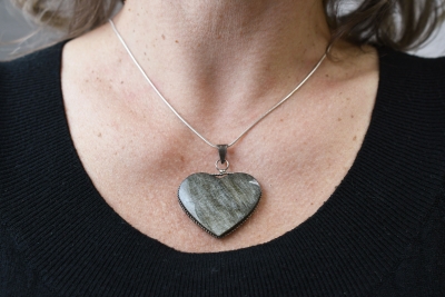 Obsidian Gold Herz Anh�nger