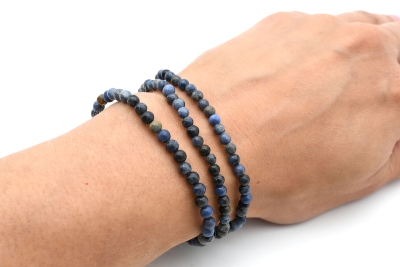 Dumortierit Kugel Armband 4 mm