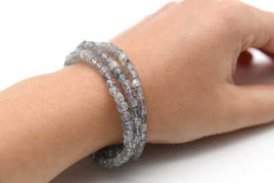 Labradorite Cube Bracelet faceted 4 mm