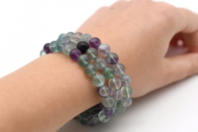 Fluorit bead bracelet 8 mm