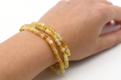 Opal Yellow Cube Bracelet faceted 4 mm