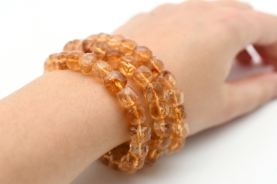 Citrine Cube Bracelet faceted 10 mm